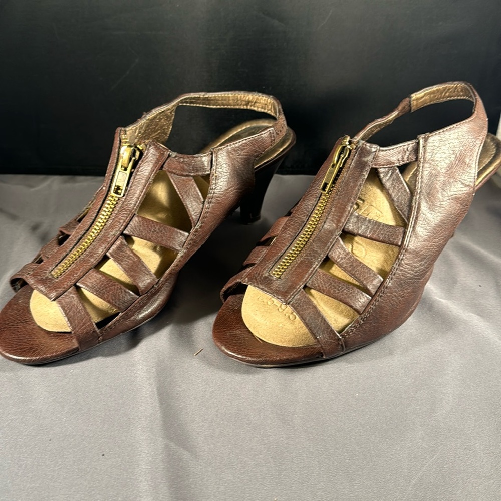 Dress barn Miranda strappy sandal with zip detail1, 2.5” heel - Picture 1 of 5
